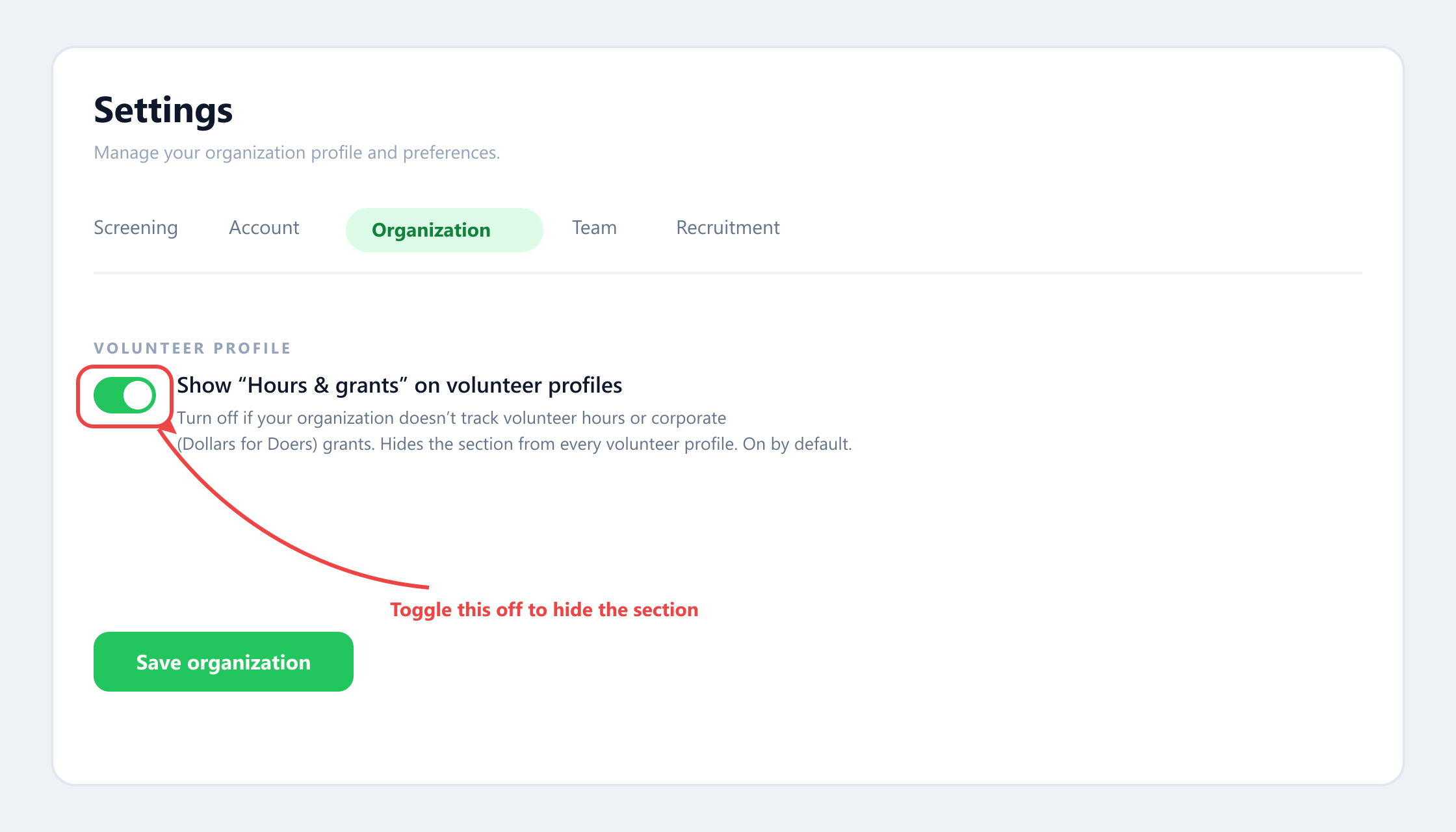Let volunteers log their own hours
